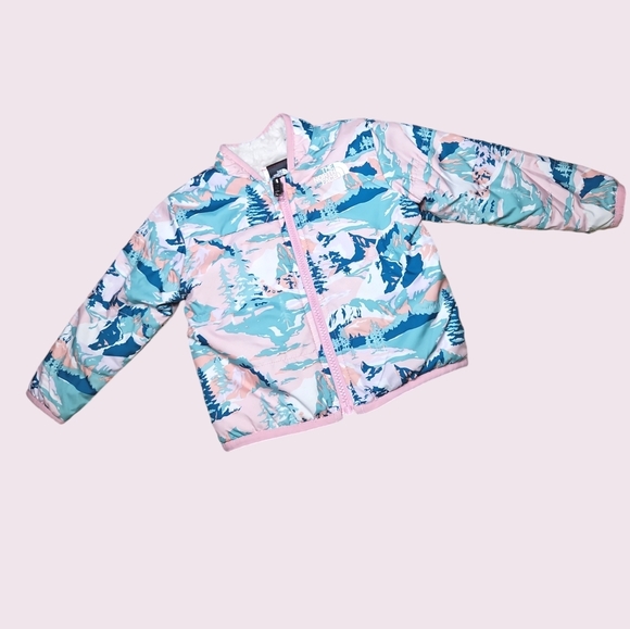 The North Face Baby Puffer Girls Jacket 6-12 Months Pink & Green - Picture 2 of 6